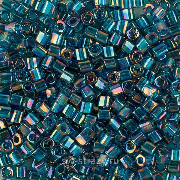 Бисер Cube 1,5 mm #0167BD Прозрачный радужный изумрудный